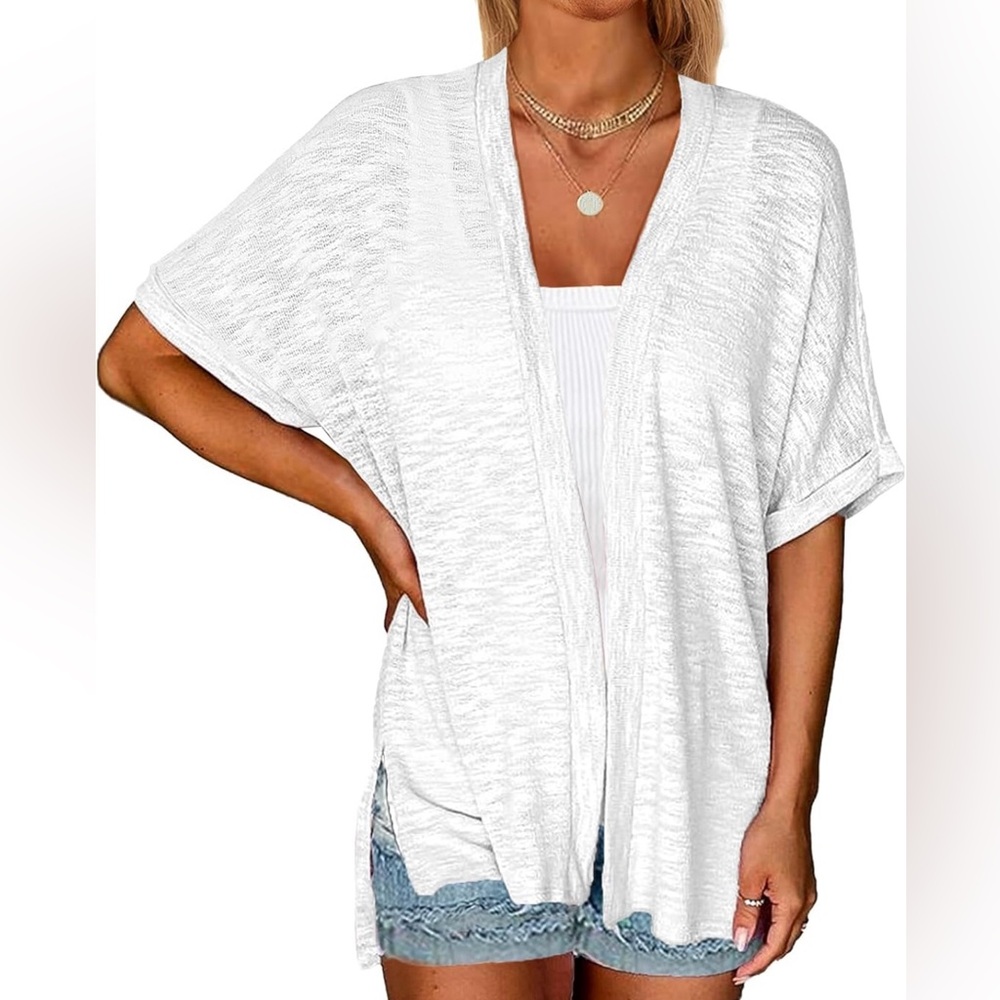 NWOT lightweight cardigan, sz L, white